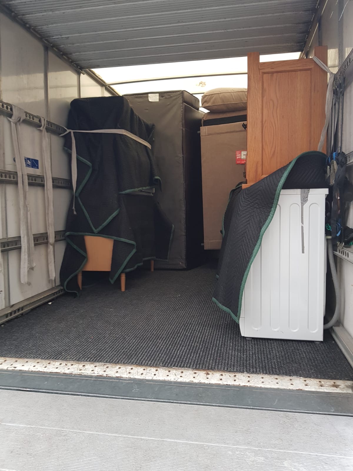 Washing machine and armchair loaded with care